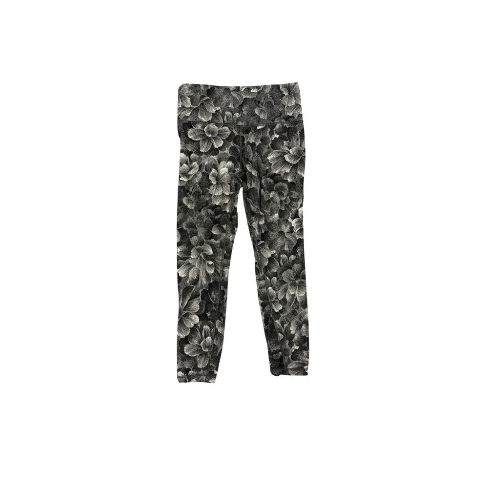 Athleta Elation Black White Floral Everyday Athletic Activewear Leggings Medium